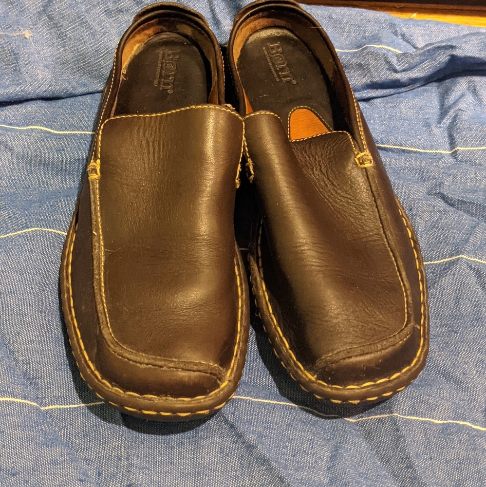 Gorgeous Born Brown Leather Mules Size 9/40.5 - Picture 2 of 13